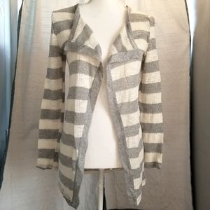 Needle & Thread Long Silver Metallic Striped Cardigan